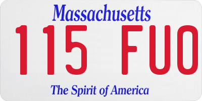 MA license plate 115FU0