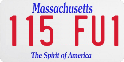 MA license plate 115FU1