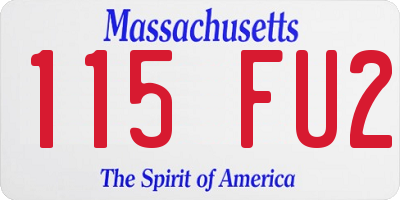 MA license plate 115FU2