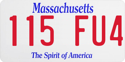 MA license plate 115FU4