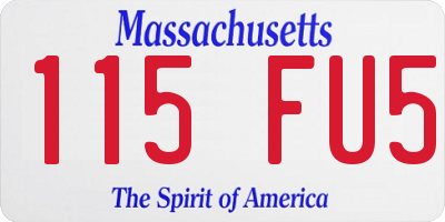 MA license plate 115FU5