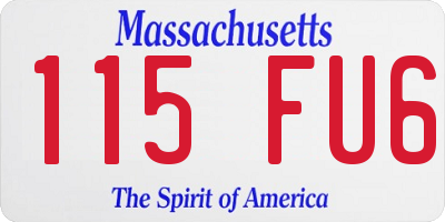 MA license plate 115FU6