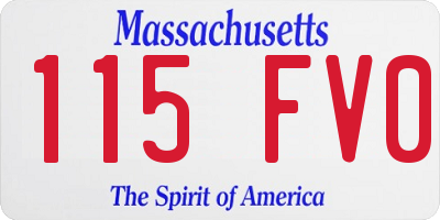 MA license plate 115FV0