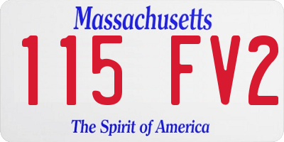 MA license plate 115FV2