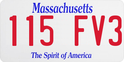 MA license plate 115FV3