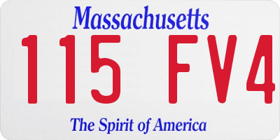 MA license plate 115FV4