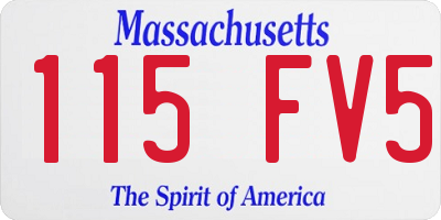 MA license plate 115FV5