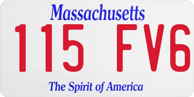 MA license plate 115FV6