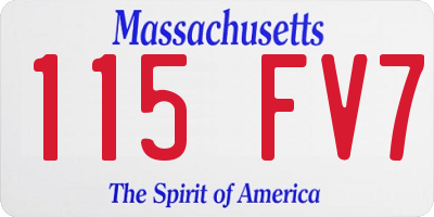 MA license plate 115FV7
