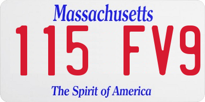 MA license plate 115FV9