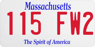MA license plate 115FW2
