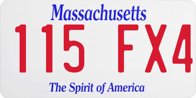 MA license plate 115FX4