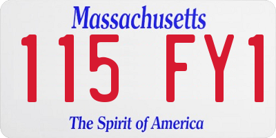 MA license plate 115FY1