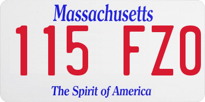 MA license plate 115FZ0