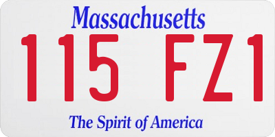 MA license plate 115FZ1
