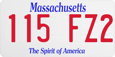 MA license plate 115FZ2
