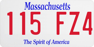 MA license plate 115FZ4