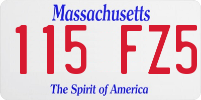 MA license plate 115FZ5