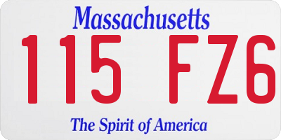 MA license plate 115FZ6