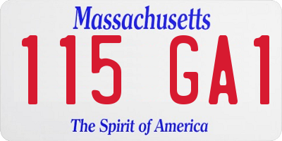 MA license plate 115GA1