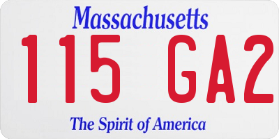MA license plate 115GA2