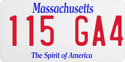 MA license plate 115GA4