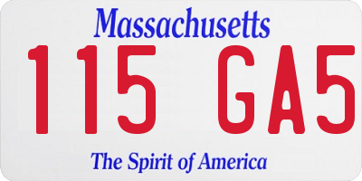 MA license plate 115GA5