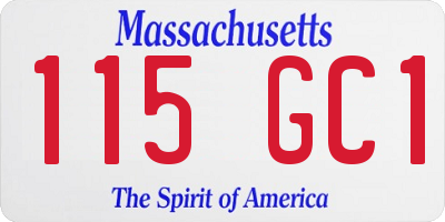 MA license plate 115GC1