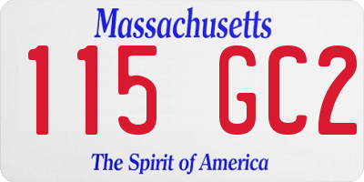 MA license plate 115GC2