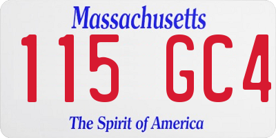 MA license plate 115GC4