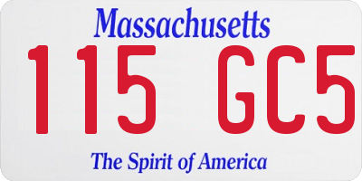MA license plate 115GC5