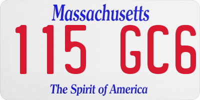 MA license plate 115GC6