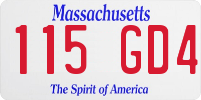 MA license plate 115GD4
