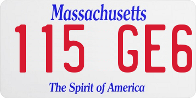 MA license plate 115GE6
