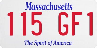 MA license plate 115GF1
