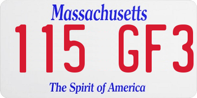 MA license plate 115GF3