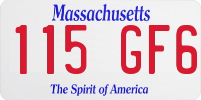 MA license plate 115GF6