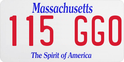 MA license plate 115GG0