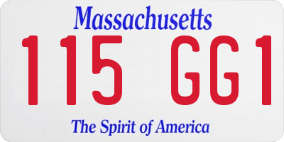 MA license plate 115GG1
