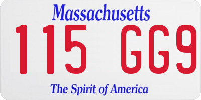 MA license plate 115GG9