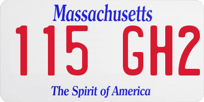 MA license plate 115GH2