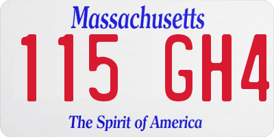 MA license plate 115GH4