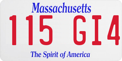MA license plate 115GI4