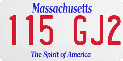 MA license plate 115GJ2