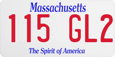 MA license plate 115GL2