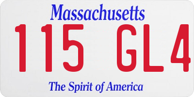 MA license plate 115GL4
