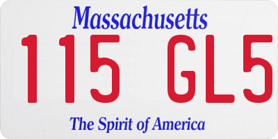 MA license plate 115GL5