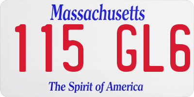 MA license plate 115GL6