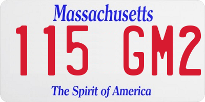 MA license plate 115GM2