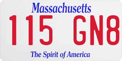 MA license plate 115GN8